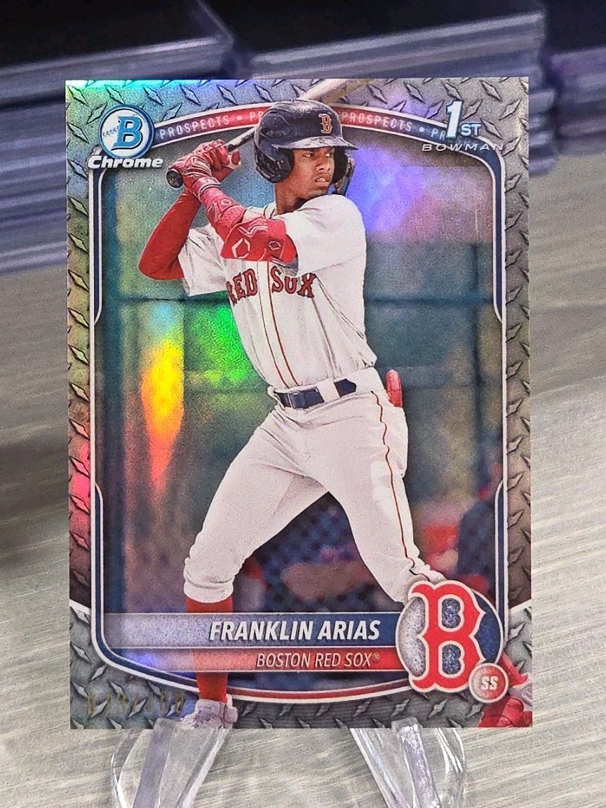 Franklin Arias 2025 Bowman Chrome Steel Metal /100 1st #BCP-67 Boston Red Sox
