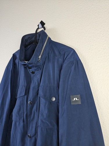 J.Lindeberg Bailey Field Jacket Mens Size XL Navy Blue 2 Way Full Zip Lined Golf - Picture 5 of 13