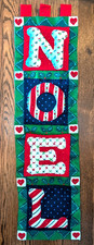 Complete Vintage Bucilla NOEL Banner Christmas wall hanging 35" felt sequins M15