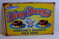 Hostess Ding Dongs Metal Tin Sign 12x8 Retro Kitchen Candy Store Wall Decor