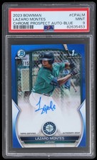 2023 Bowman Lazaro Montes #CPALM PSA 9 Chrome Prospect Autograph Blue Refractor