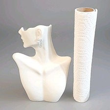 Matte White Female Profile Jewelry Display Bust Mannequin Earring Necklace Stand