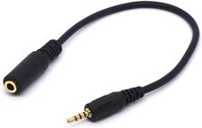 PIIHUSW 2.5mm Male to 3.5mm Female Cable Headphone Audio Converter 4 Black