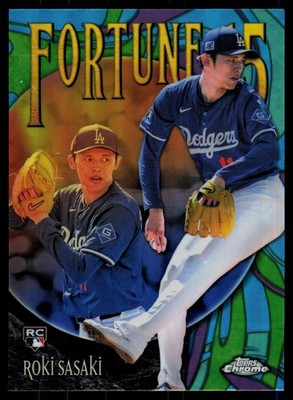 2025 Topps Chrome Logofractor Edition #F15-13 Roki Sasaki Fortune 15 Refractor