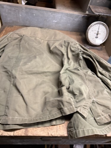 Vintage Old Button Up Green Barn Chore Coat Jacket Mens Workwear Clothing USA - Picture 17 of 21