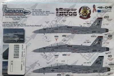 Two Bobs decals 1/48 F/A-18F VFA-41 Black Aces Super Bugs 48-041