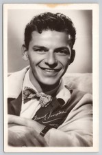 Real Photo Postcard RPPC Frank Sinatra Young c1940s Studio Portrait