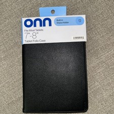 Onn Synthetic Leather Tablet Folio Case Fits Most 7-8" - BRAND NEW UNOPENED