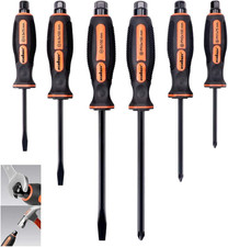 HORUSDY 6-Pieces Magnetic Screwdriver Set, 3 Phillips and 3 Flat Head Tips Screw