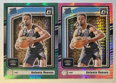 2024-25 Optic Rated Rookie Antonio Reeves #266 Green (& Pink) Hyper RC /249 (E)