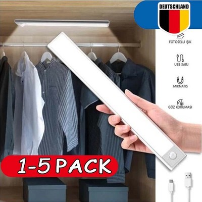 LED Unterbauleuchte 3in1 Dimmbar Mit Bewegungsmelder AKKU Küche Schranklampe USB