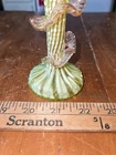 Antique Victorian Harrach Uranium Vaseline Glass Jack in the Pulpit Vase Rigaree