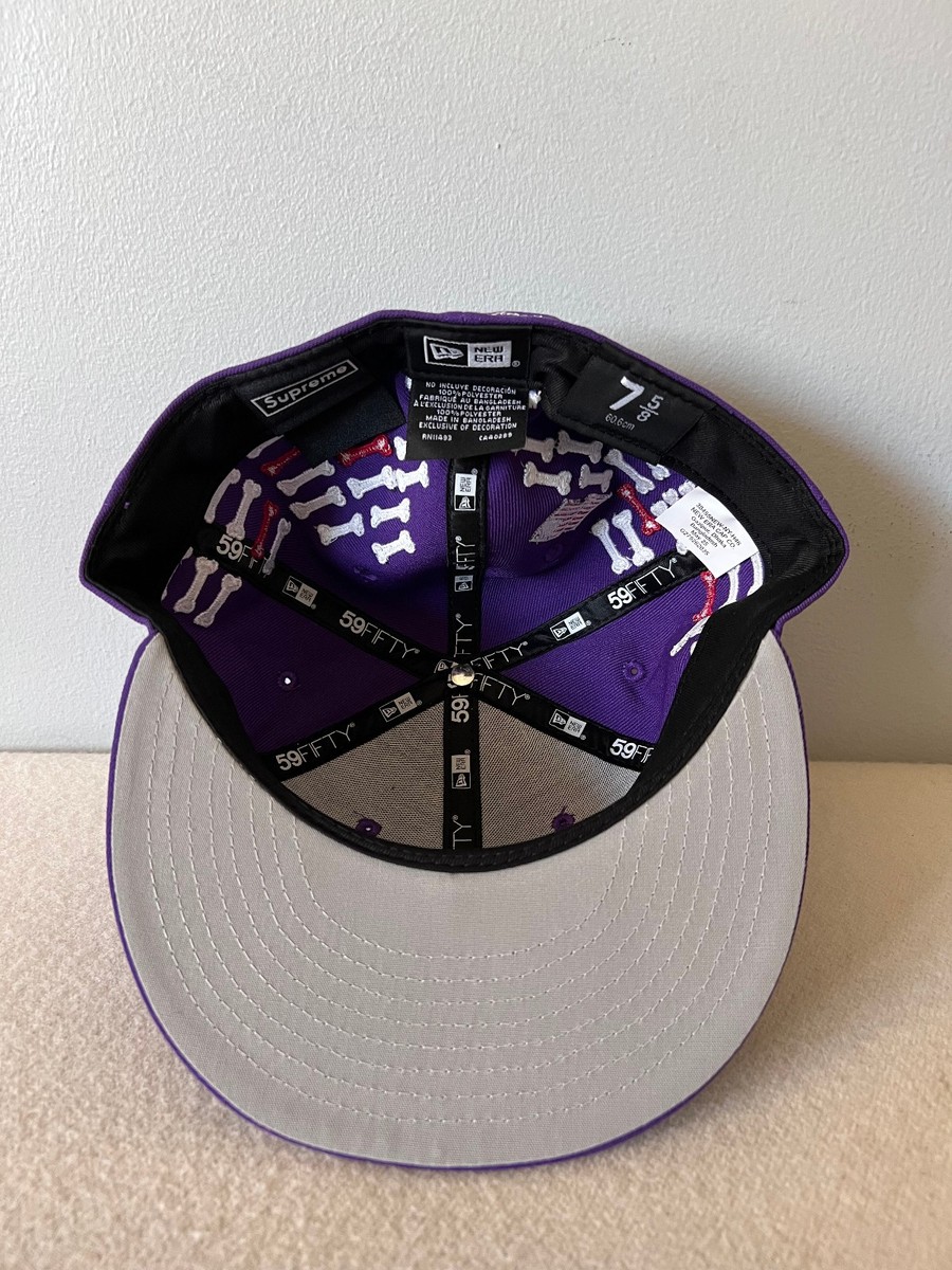 Supreme x New Era Bones Box Logo 59FIFTY Fitted Hat - Size 7 5/8