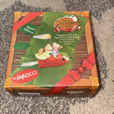 NIB (Box Damaged) 1993 Enesco Christmas Ornament Together We Can Shoot for Stars