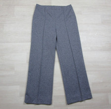 Vintage 70s Polyester Flare Trousers Pants Womens 12 MOD Disco Gray Wide Leg