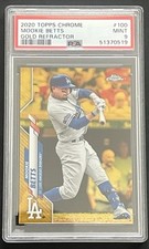2020 Topps Chrome Gold Refractor Mookie Betts #15/50 #100 PSA 9 LA Dodgers