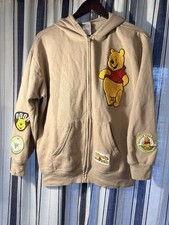 Disney Winnie the Pooh Womens Hoodie Sweatshirt Womens L Embroidered Zip-Up
