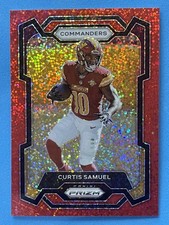 2023 Panini Prizm Curtis Samuel #294 Red Sparkle Color Match Commanders