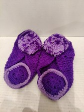 Purple Yarn Knitted Slippers