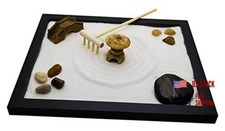 Zen Sand Garden for Desk with Rake, Rocks and Figures Medium
