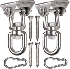 2 Pack Heavy Duty 360 Swivel Swing Hanger, Stainless Steel Swing Hook for Ce...