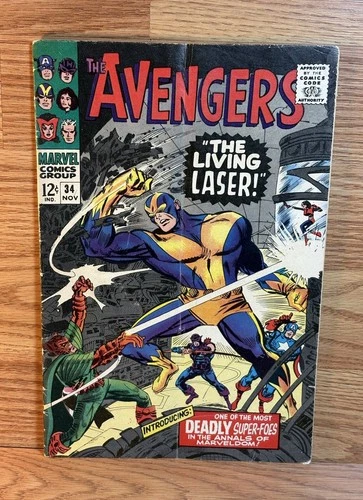 The Avengers 34 1966 Marvel Comics Vintage 1st Living Laser