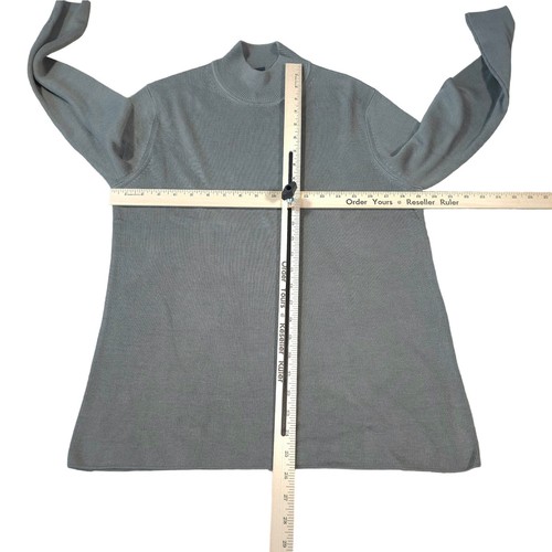 Mark Shale 100% Silk Long Sleeve Sweater Gray Women Size L Office Career - Picture 4 of 5