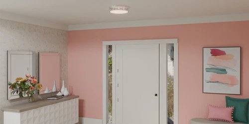 Quoizel GIB1615 Gibson 15"W LED Flush Mount Drum Crystal Ceiling - Chrome - Picture 5 of 5