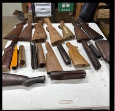 Large Lot Of Assorted  Shotgun Rifle Gun Stocks And Forends Unknown Makes