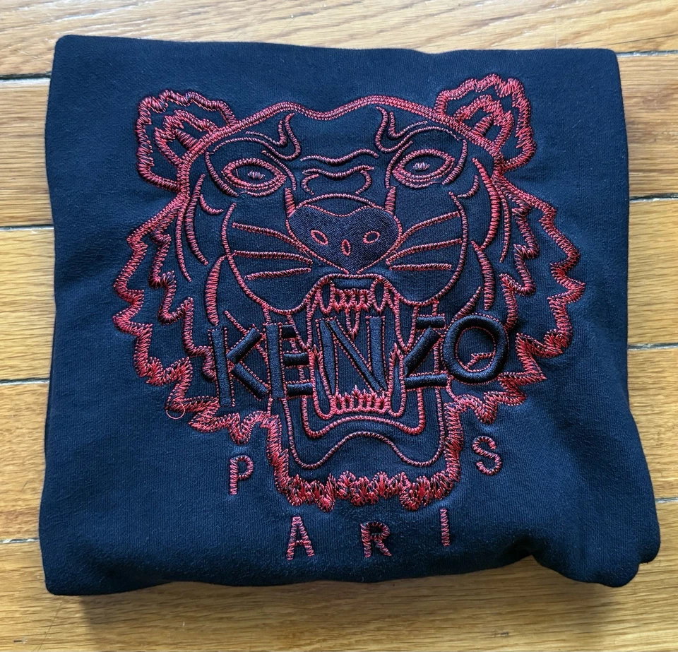 KENZO Paris Tiger Año Nuevo Chino Negro Rojo Sudadera Mujer’s XL Edición Limitada. Foto 2 de 4