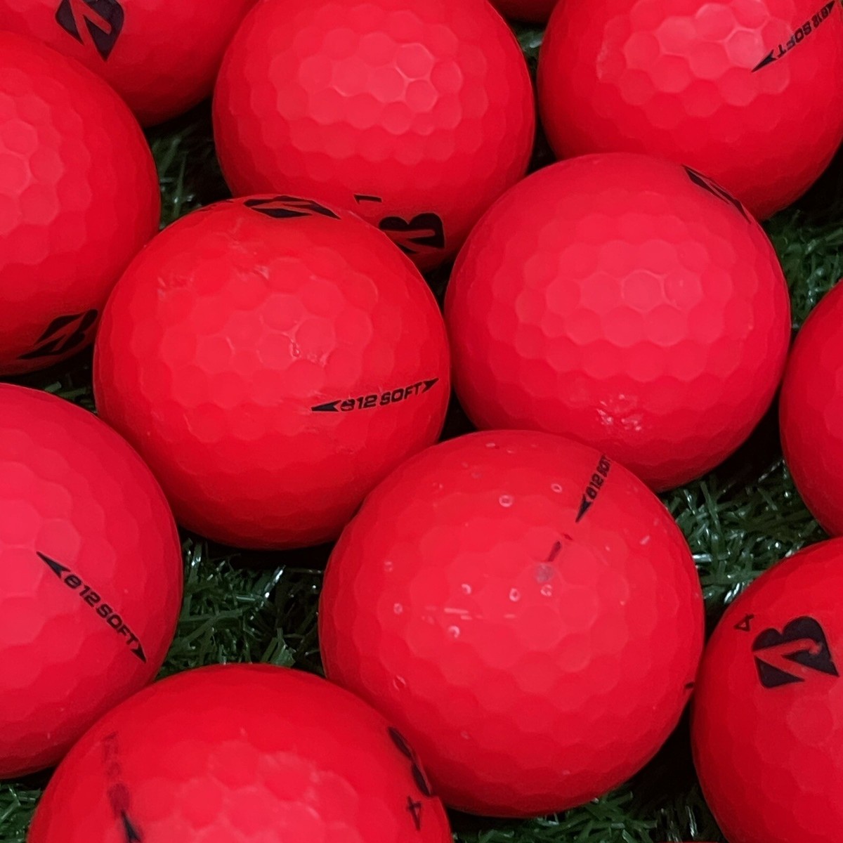 12 Matte Bridgestone Red e12 Soft Used Golf Balls - 4A Grade
