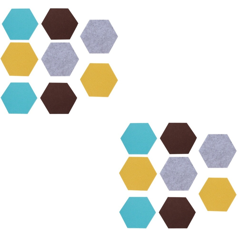 16 Pcs Felt Hexagon Tile Board Memo Notice Tiles Wall Sticker eBay