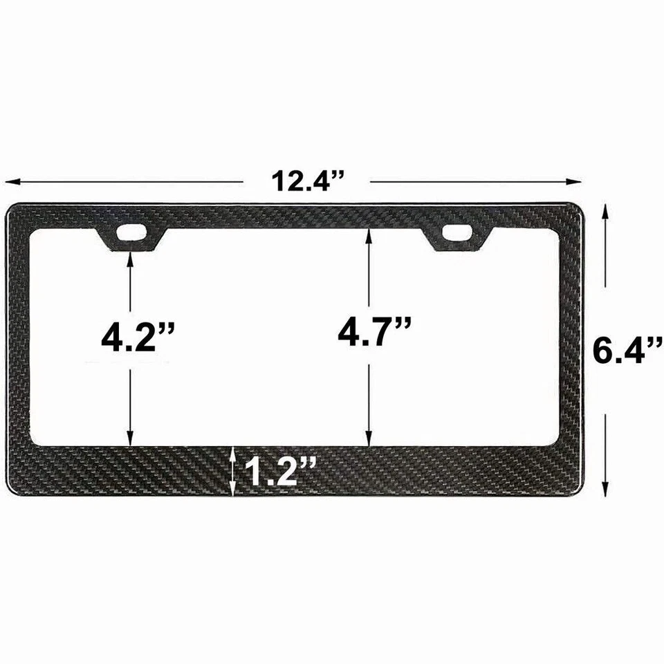 Capa quadro placa aparência fibra de carbono 12,4"x6,4" para Honda Civic Accord Et - Imagem 2 de 4