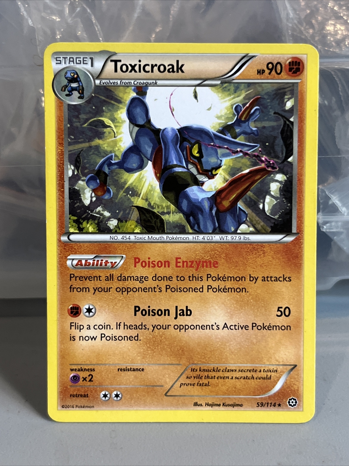 Pokemon, Toxicroak - 59/114 -XY- Steam Siege - Non Holo Rare - NM/M - pack fresh