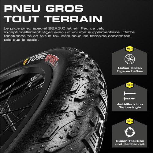 Bicicleta eléctrica de 26 pulgadas 48V17.5Ah E Bike Fatbike Pedelec bicicletas de ciudad E-MTB freno de aceite - Imagen 12 de 23