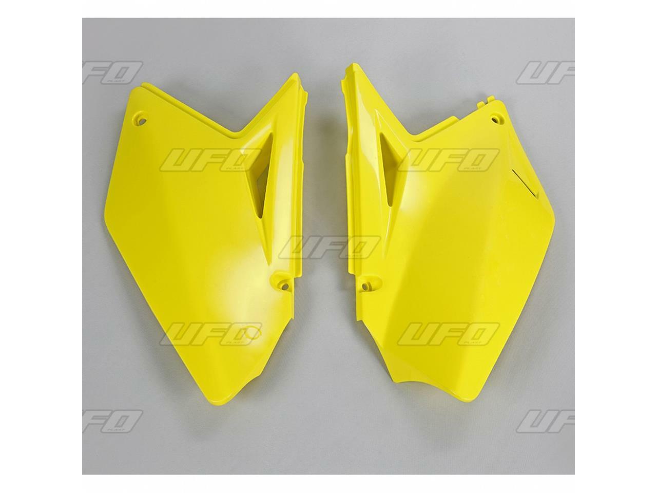 Plaques numéro latérales jaune UFO : préparez votre Suzuki RM-Z250 2007-2009 pour le week-end