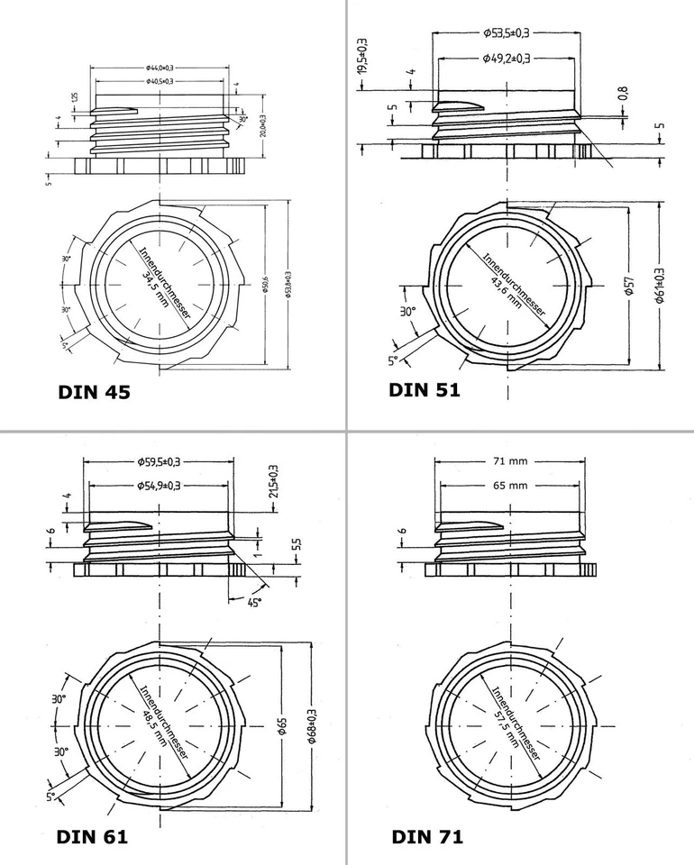 Zubehör für Kanister 3-60 Liter DIN 45 51 61 71 Ausgießer Hahn Deckel Abfüllhahn - Bild 3 von 3