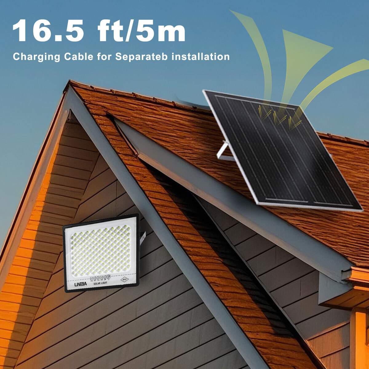 2000W LED Solar Flood Lights Outdoor Street Light Dusk to Dawn Flood Wall Lamp