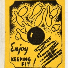 1950s Midland Bowling Alley Theater Ashman At Circle Michigan Matchbook Cover #3