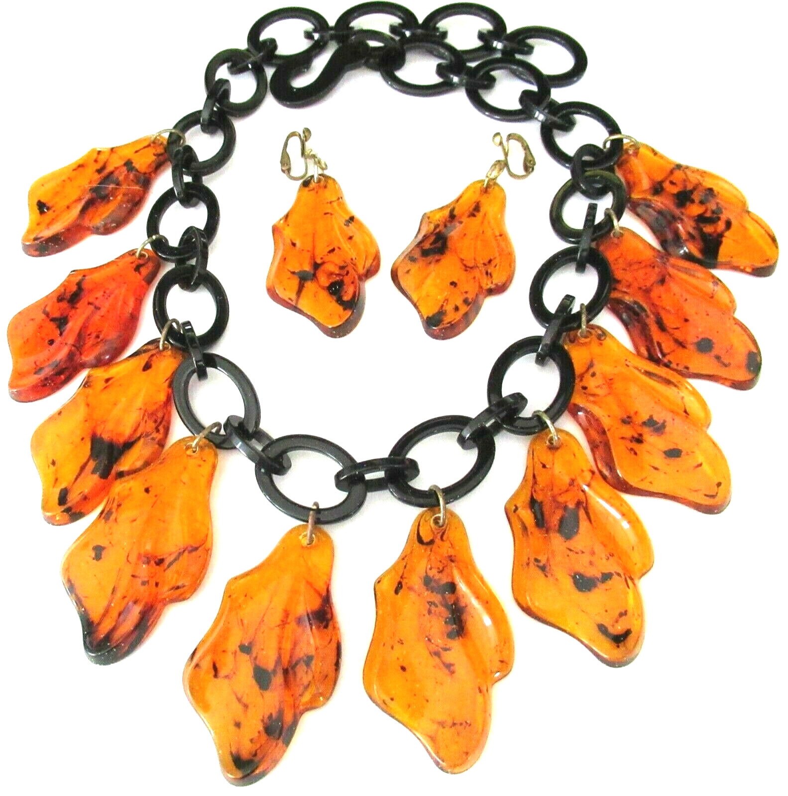 Dangling Rootbeer Lucite Sphere Vintage Necklace … - image 1