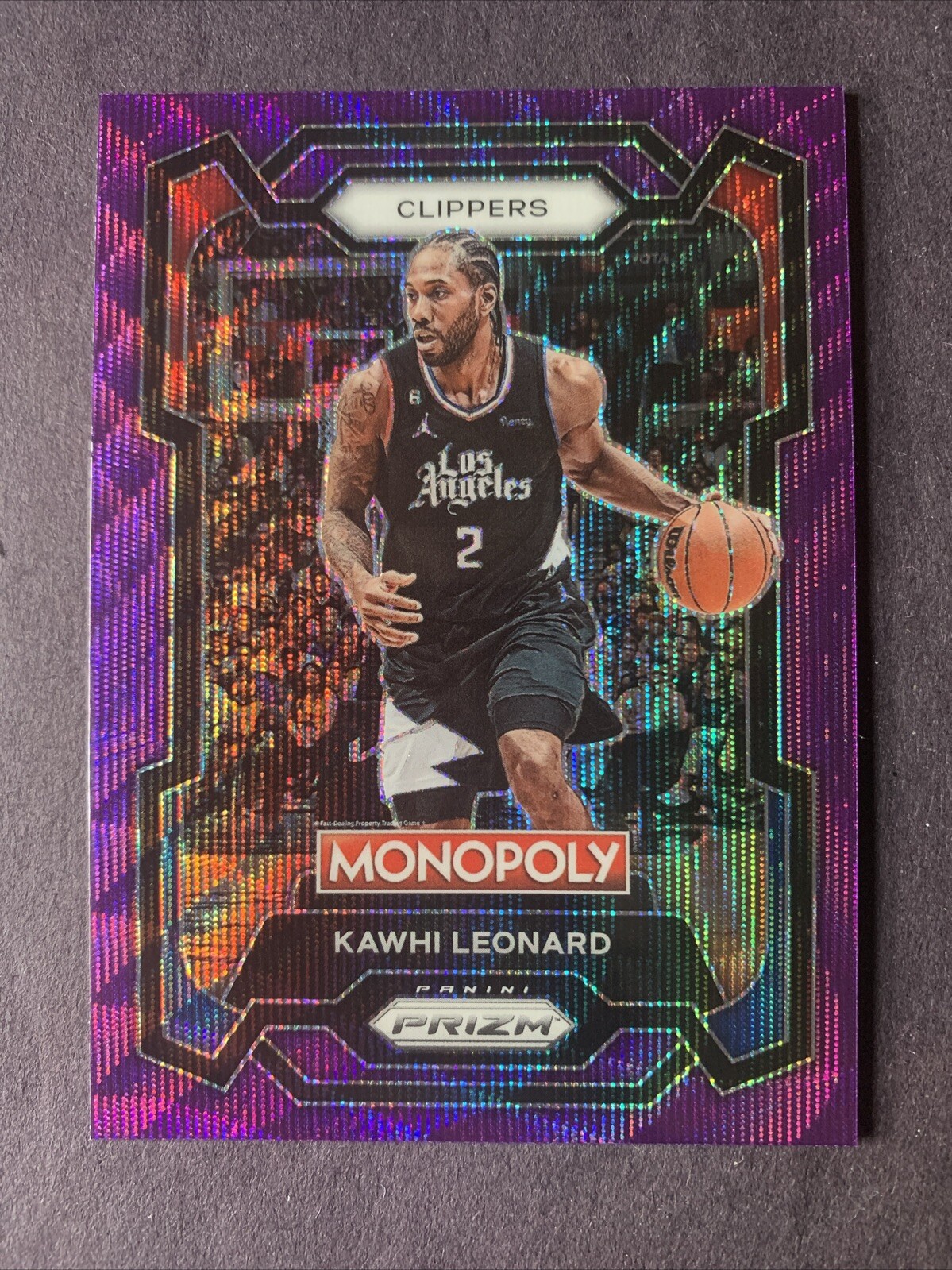 Kawhi Leonard 2023 Prizm Monopoly Purple Wave #37