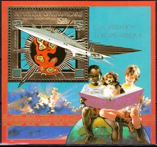 W CENTRAL AFRICA C236B COOPERATON EUROPE AFRICA PERFORATED GOLD FOIL SS