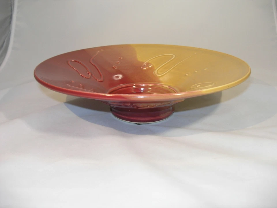 Two Toned Ceramic Serving Bowl Marked "Old Fish House"...Signed: Bryson - Image 3 of 4