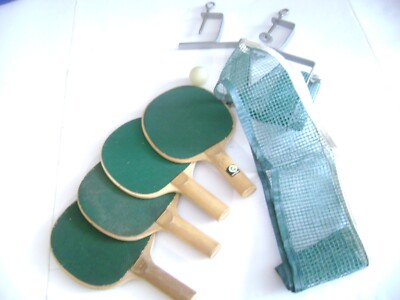 Ping Pong Racket Set. Portable Table Tennis Ser with Restractable Net.4 Rackets