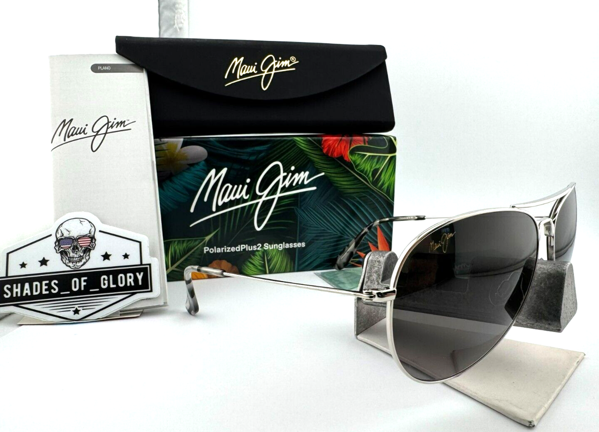 MAUI JIM MAVERICKS MJ GS264-17 SILVER NEUTRAL GREY POLARIZED