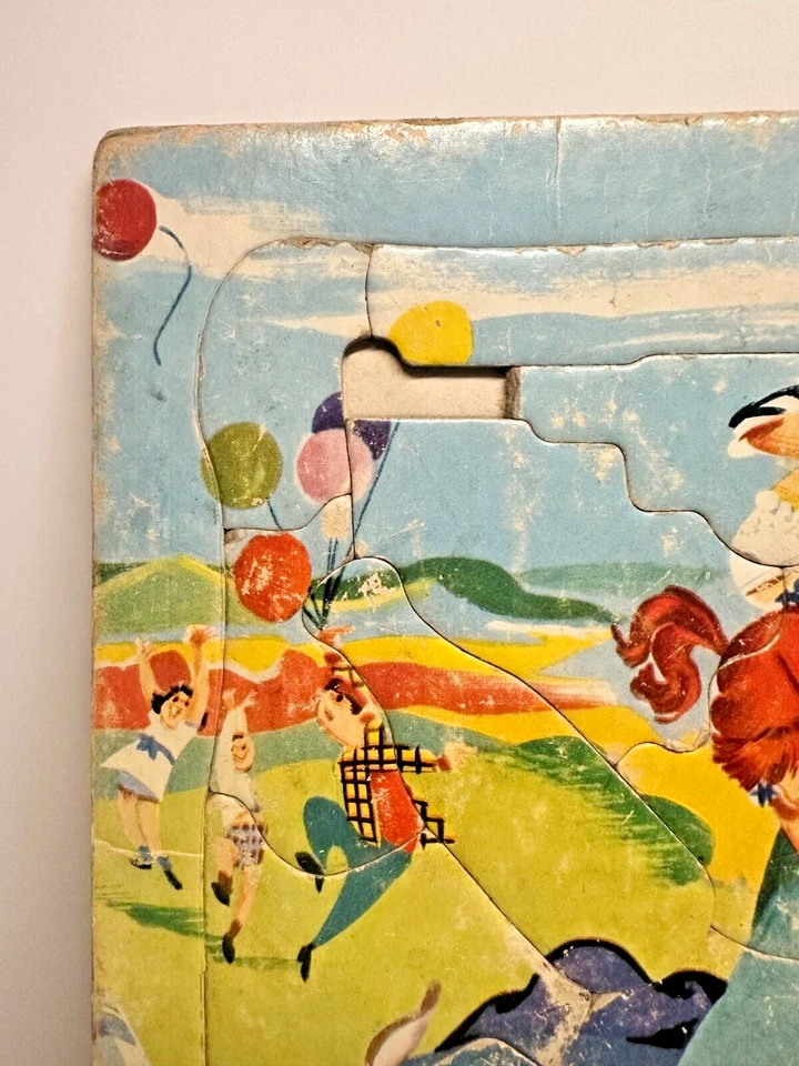 Vintage Puzzle Tray Jack & Jill Frame 1950s No 500 Built Rite Sta N Place 11x15  - Image 2 of 4