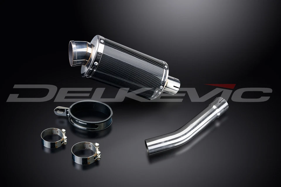 Suzuki GSX-R750 2001-2003 Delkevic Slip On 9" Ovalado Carbono Escape Silenciador Kit Foto 3 de 4