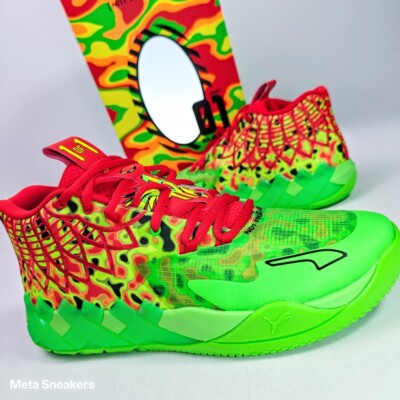 Puma MB.01 US 14 Men's Green Red Yellow Thermal Basketball LaMelo  310508 01 New