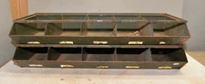 2 Stack Bin 5 drawer hardware machine shop metal storage collectible tool lot