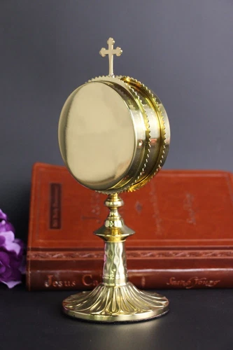 Maßgeschneidertes Messing Monstrance-Reliquiar mit Luna schön und erschwinglich! 9" Hoch - Bild 3 von 10